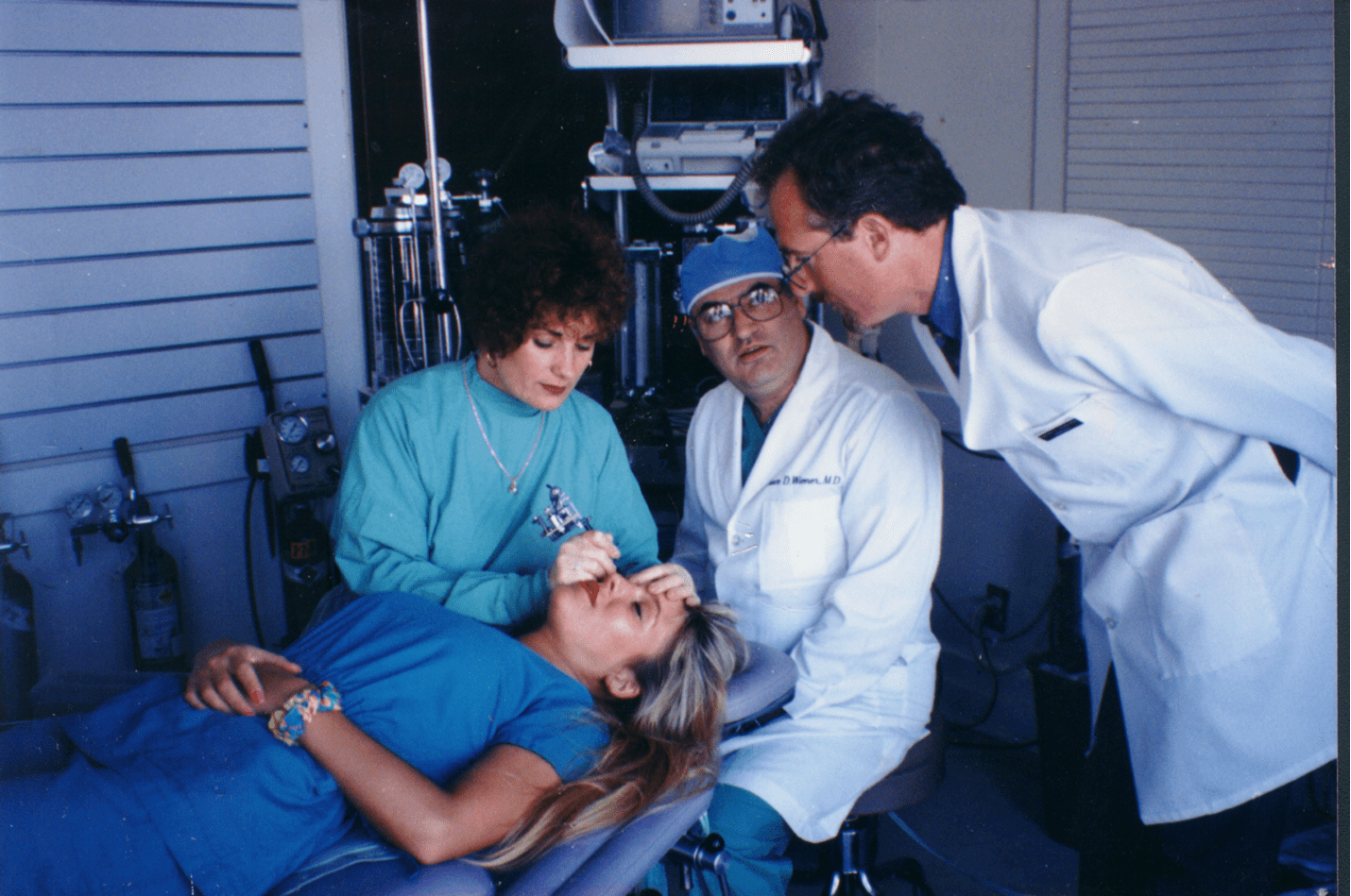 Susan Church performing an eyeliner procedure in the operating room.